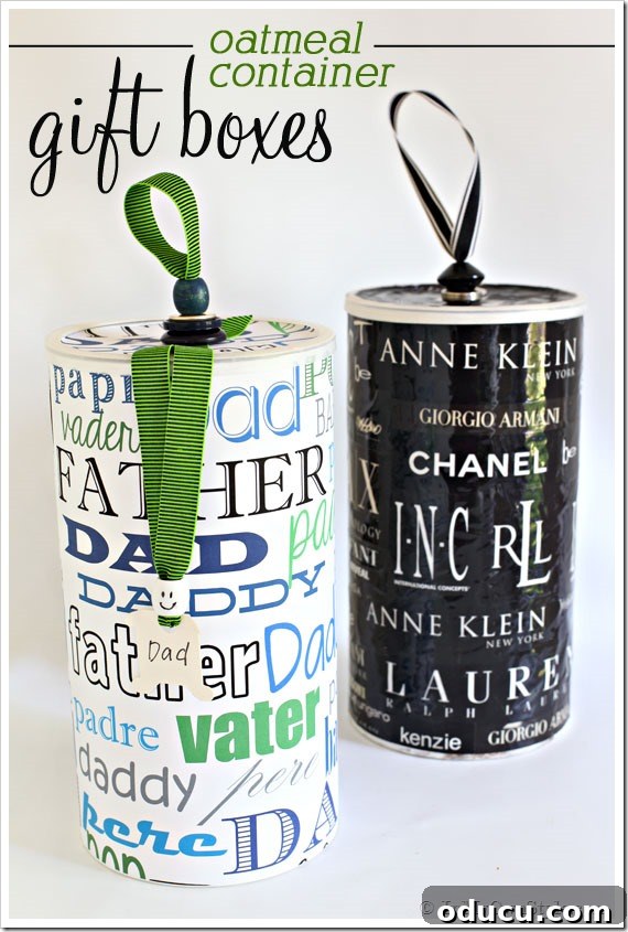 How-to-make-Oatmeal-Container-Gift-Boxes How to Make Charming Gift Boxes from Repurposed Oatmeal Containers