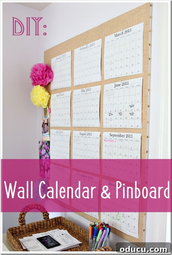 Craft Your Own Chic Fabric Bulletin Board 8 DIY Wall Calendar and Planner Pin Board