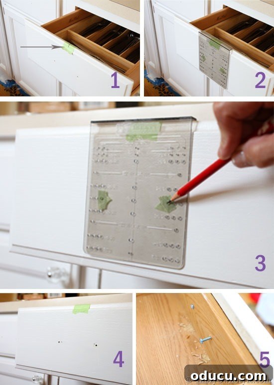 Easy Cabinet Knob and Pull Installation How to install cabinet knobs and pulls the easy way using a template