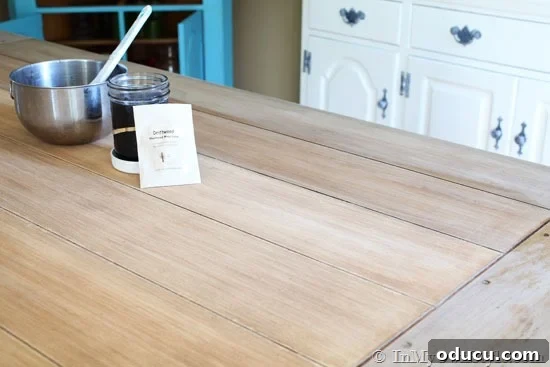 Driftwood Stain Drying Process on Wood Furniture