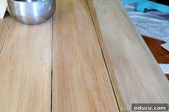 Comparison: Bare Wood, Wet Driftwood Finish, Dry Driftwood Finish
