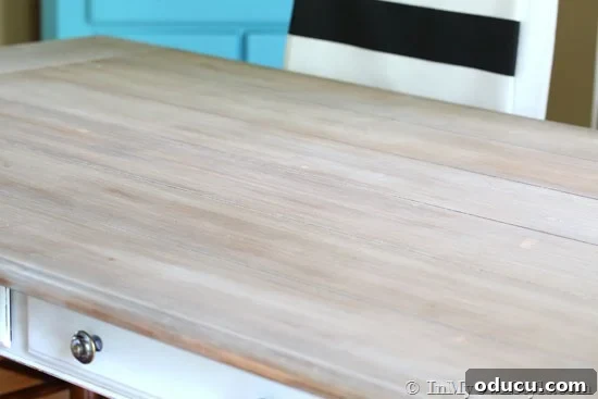 Finished Dining Table with Weathered Driftwood Stain