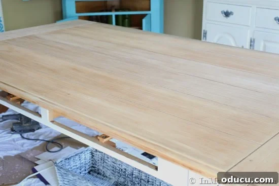 Clean Wood After Stripping, Ready for Driftwood Stain