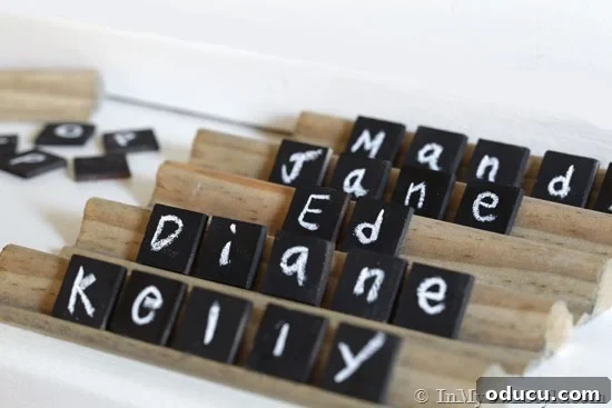 Chalkboard-Scrabble-Tile-Place-Card-Holders Chalkboard-Tile-Place-Card-Holders