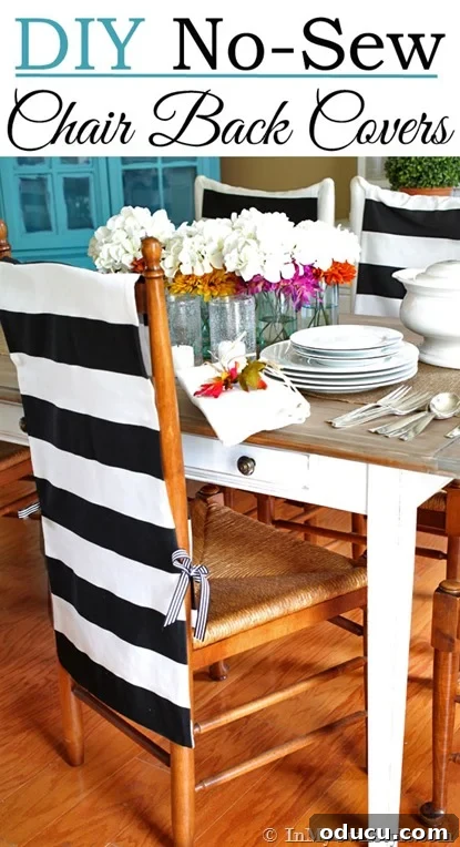 No-Sew-Chair-Back-Slipcover-for-dining-room-chairs No-Sew Chair Back Slipcover for elegant dining room chair decor