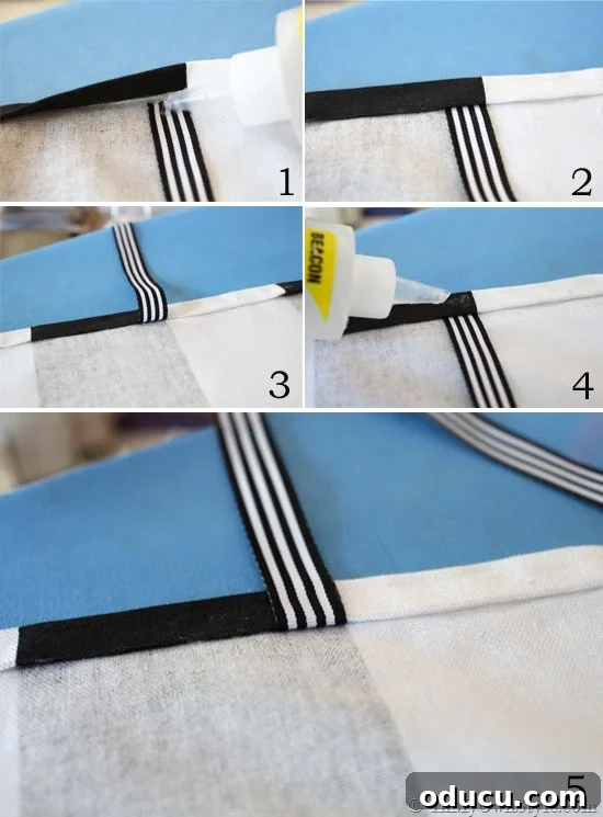 How-to-attach-ribbon-ties-to-a-no-sew-chair-back-cover Detailed steps to attach ribbon ties to a no-sew chair back cover