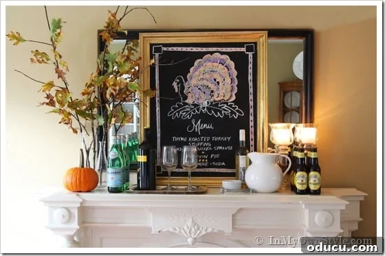 Thanksgiving Chalkboard Turkey Free Printable for easy DIY decor.