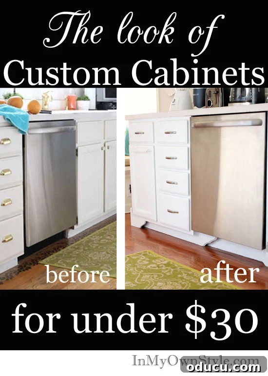 Styled Kitchen Bases with Elegant Legs 2 How to make kitchen cabinets look custom for under $30
