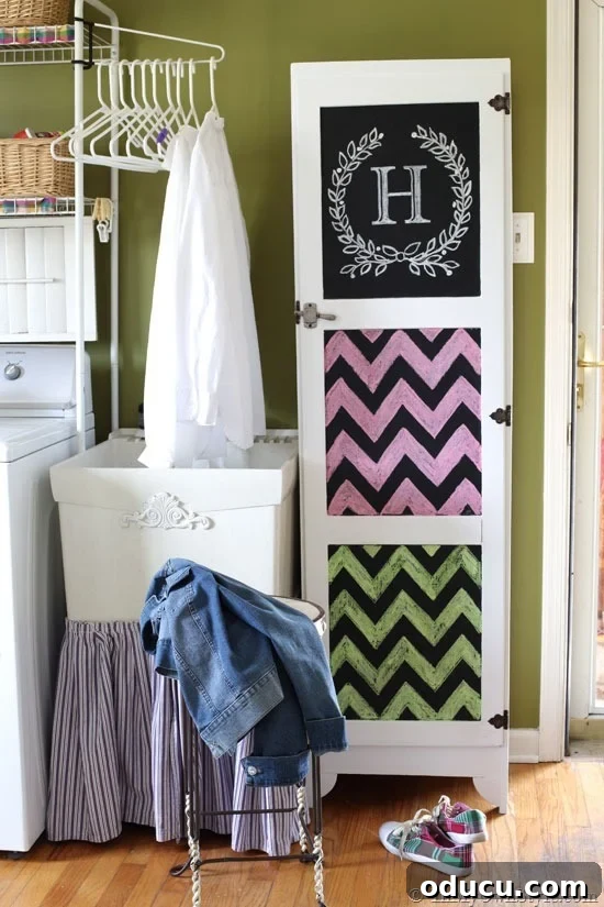 Crafting a Custom Sink Skirt 3 Chalkboard painted furniture tutorial