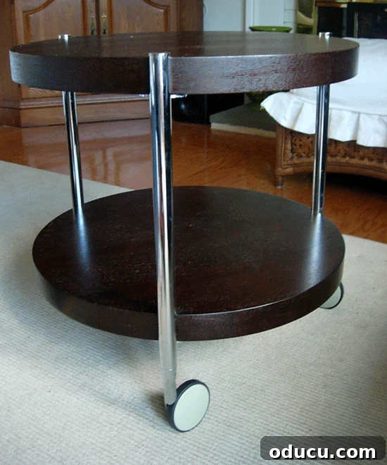 where can you buy a dark wood rolling table