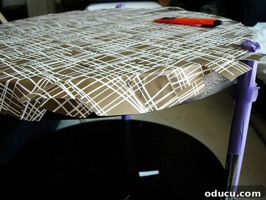step four on how do you decoupage a table