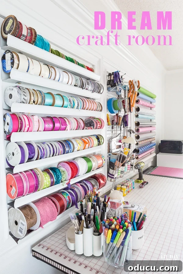 Create a Custom Crafting Station 3 Craft room organization on a wall in a home craft room office