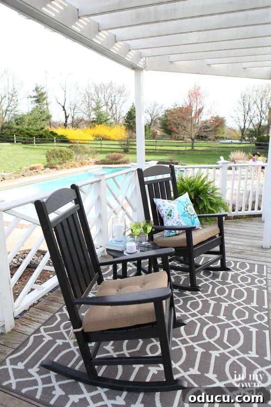 Polywood Presidential Rocker and Side Table: Unveiling Premium Outdoor Comfort 3 Close-up of Polywood outdoor furniture material, demonstrating its robust, weather-resistant HDPE lumber