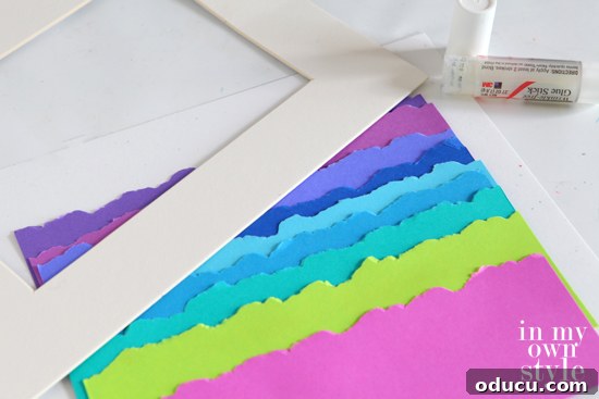 Deckled edge paper art, an inexpensive idea for wall decor.