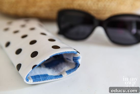 Clearly Chic Sunglass Sanctuary 8 Scrap fabric crafts eyeglass case