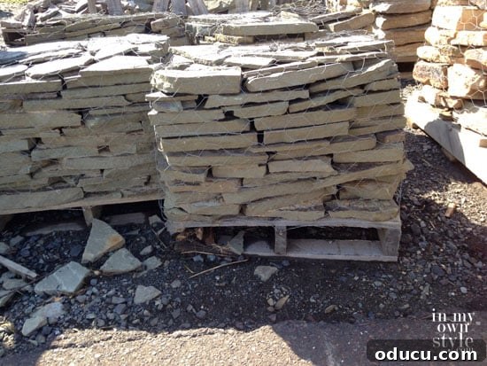 Transform Your Garden with a Hand-Built Fieldstone Wall 14 Pallet of pale grey fieldstone, ideal for a uniform garden wall