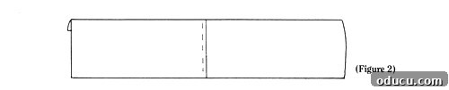 Diagram showing how to fuse two ruffle pieces together with a 1-inch seam.