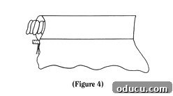 Diagram showing how to wrap fabric around the cord and secure it with iron-on adhesive or fabric glue.