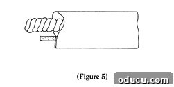 Diagram showing how to fuse the cord cover to the band piece, with the cord slightly above the band.