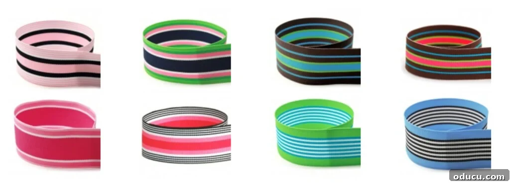 Ribbon Flair for Instant Home Style 3 Rolls of colorful striped ribbon, showcasing a variety of patterns suitable for home decorating projects.