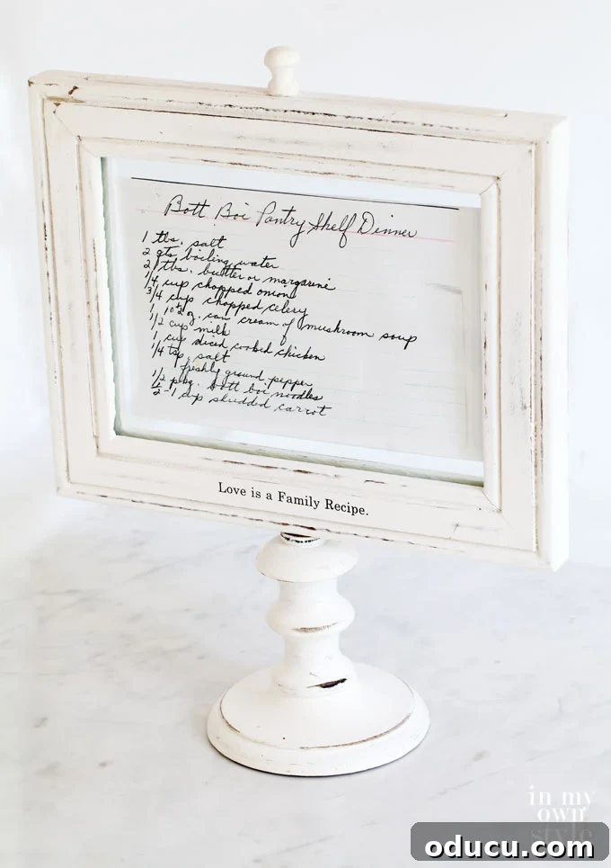 Framed Kitchen Recipes 2 Hallmark Heirloom Recipe Holder - Inspiration for DIY project