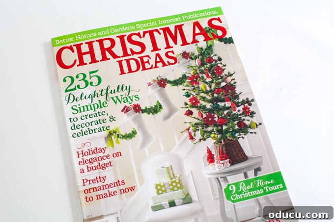 Our Holiday Creations Showcased in BHG Christmas Ideas 2 Better Homes & Gardens Christmas Ideas Magazine 2014 feature spread with inspiring decor