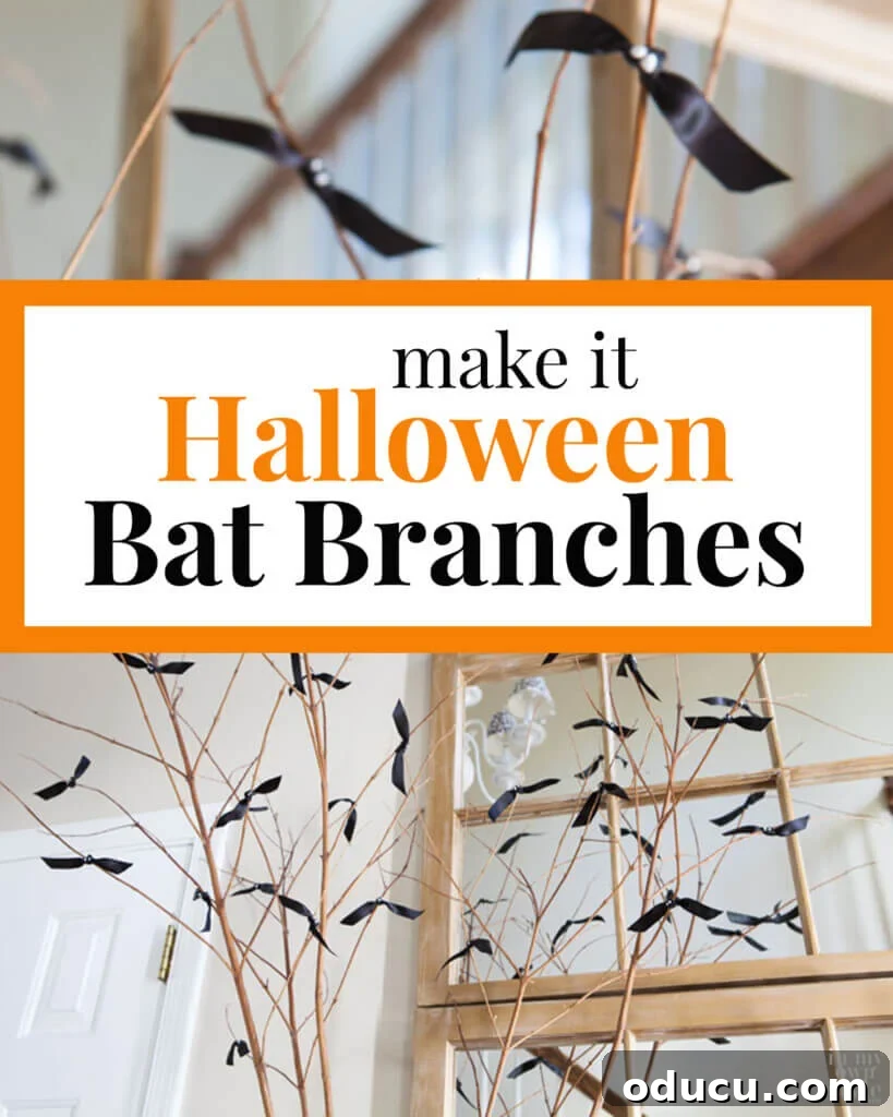 Spooky Bat Branches: Effortless Halloween Vase Craft 2 how to make homemade Halloween decorations easily with a few simple items.