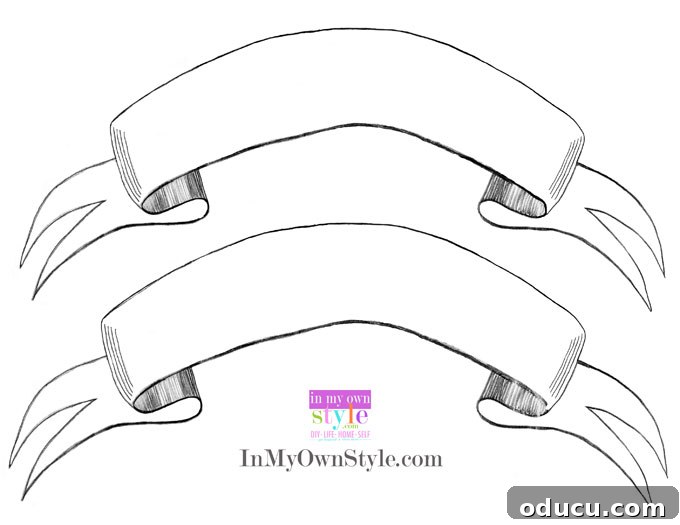 Free printable ribbon banner place cards to place on dinner plates
