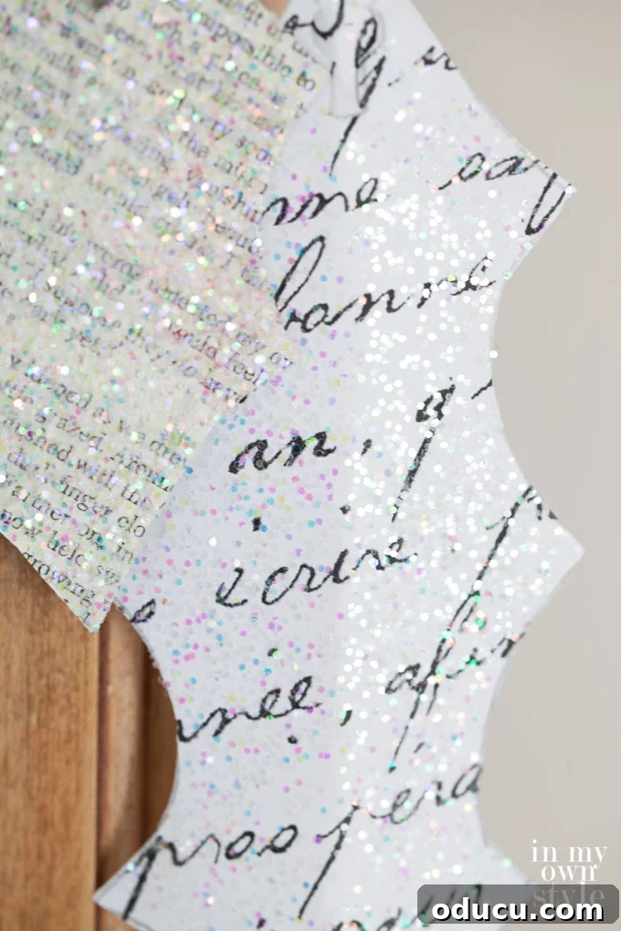 DIY Holly Leaf Christmas Garland 6 Paper crafts for Christmas: Creating elegant holly garlands with glitter