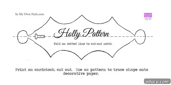 Christmas Holly Pattern for Paper Garland free printable