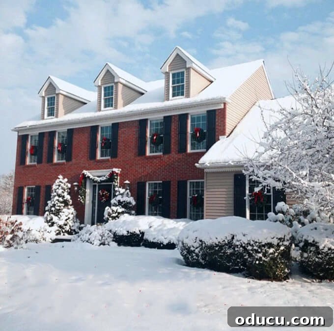 Outdoor Christmas decorating ideas showing garland ties used to hang garland and wreaths on a home's exterior, securing lights.