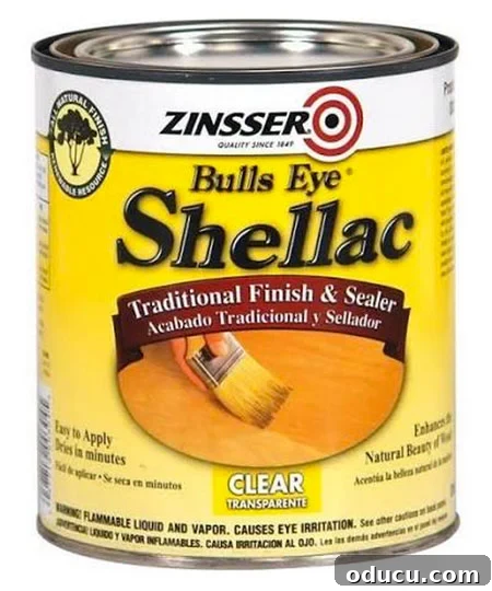 The Annie Sloan Secret to a Stunning Mirror Makeover 3 Zinsser Shellac can seal wood before painting, preventing bleed-through on old, dark furniture.