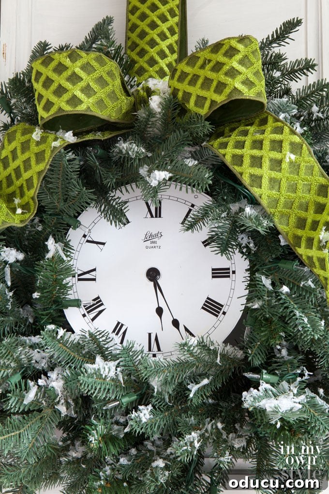 Mastering Ribbon Bows: Simple Steps for Gifts, Wreaths, and Decor 4 In-My-Own-Style-Blog-Christmas-Clock-wreath