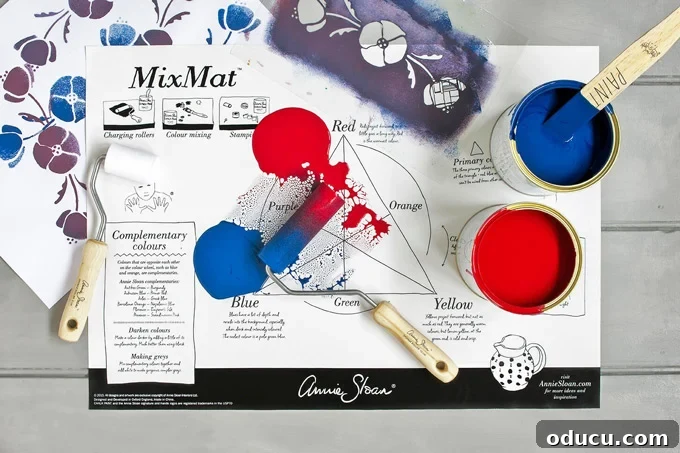 Craft Your Own Chalk Paint from Acrylics 7 Annie Sloan Paint Mix Mat for custom color blending