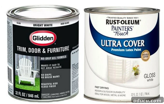 Premier Glossy White Paints 7 Choosing between oil-based and water-based glossy white paint for DIY projects