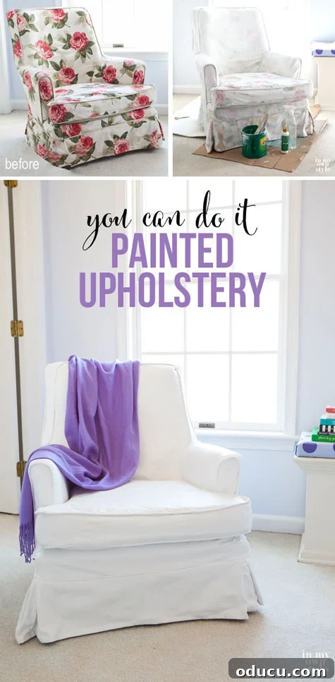 Mastering the Art of Painting Upholstered Furniture 6 Painting upholstered furniture tutorial. Affordable and easy way to update fabric | In My Own Style