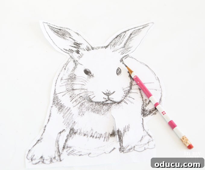 Elevate Your Easter Decor with 3D Chalk Art 6 Chalkboard Drawing tutorial showing how to transfer a drawn image to a chalkboard
