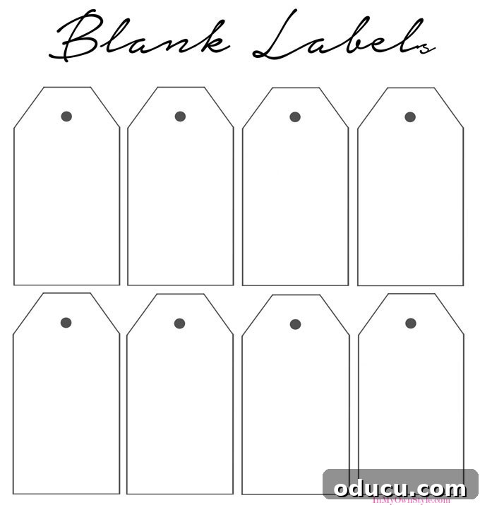Dollar Store Chic: Organize Your Home on a Dime 4 Blank labels ready for you to print and customize for any organizing need