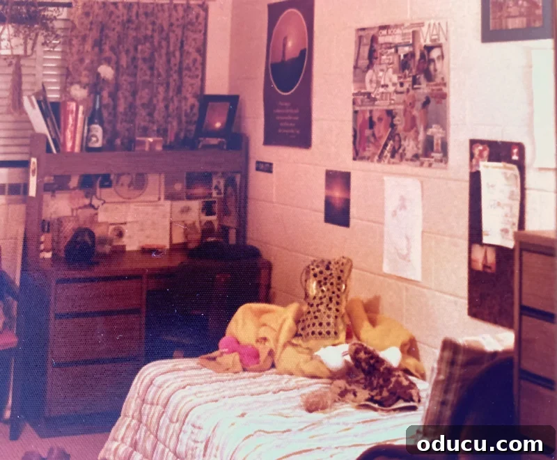 How Specific Homes Changed My Decorating Perspective 5 An old grainy photo of one of my dorm rooms in college.