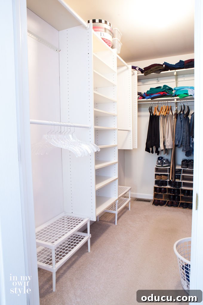 Easy-Track-Closet-organizing-system photos to show you how it looks when installed. Easy-Track-Closet-organizing-system installed in a closet