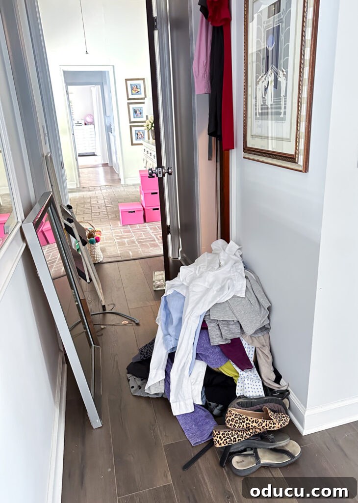 Budget Closet Hacks 4 Large pile of no longer needed clothes, shoes, and accessories ready for donation