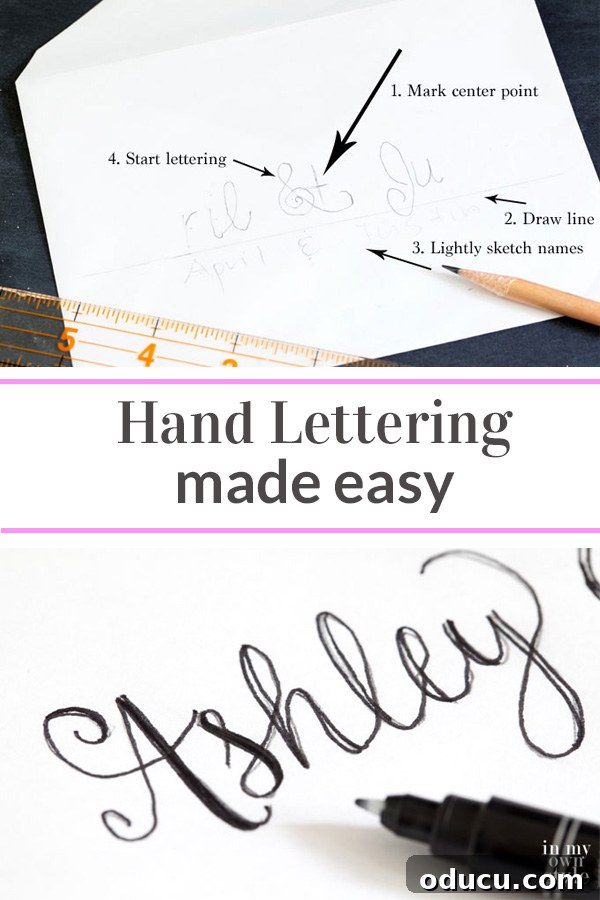 The Art of Hand Lettering: Designing Personalized Cards and Envelopes 12 No fancy calligraphy skills needed to create pretty hand lettering for envelopes, chalkboards and more. Follow these easy steps and in no time you will be creating your own unique hand lettering or script