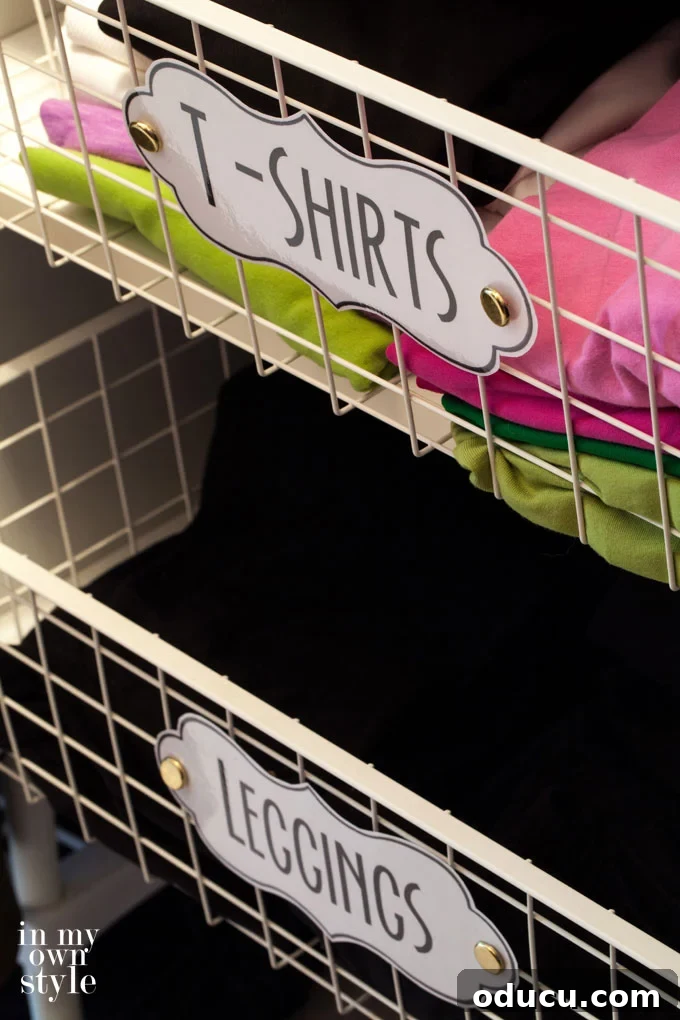 Declutter with Style: Free Printable Labels 6 Clothes closet labeling system on a budget