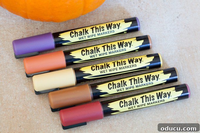 Autumn's Essence: A Home Tour 8 chalk-this-way-markers - Temporary chalk art for fall