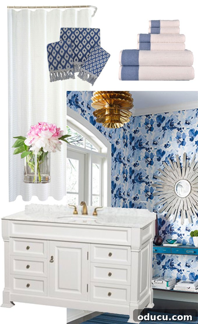 Luxury Master Shower Transformation 20 A vibrant blue and white color scheme idea for a bathroom, showcasing a fresh and cohesive design concept.