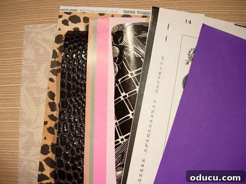 Words Unwrapped 3 scrapbook paper to tuck into envelopes