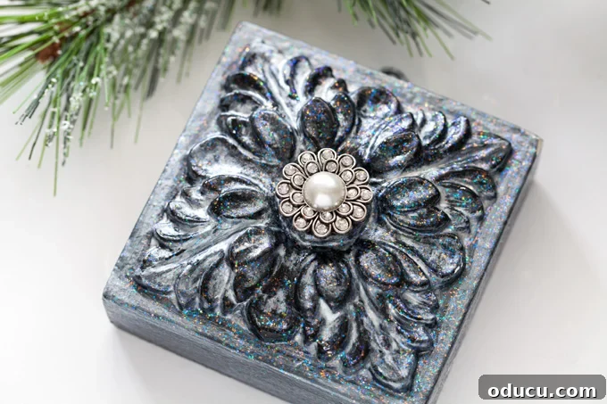 Sculpted Acanthus Rosette Christmas Bauble 4 Christmas-Ornament-made-with-molding-block-rosette