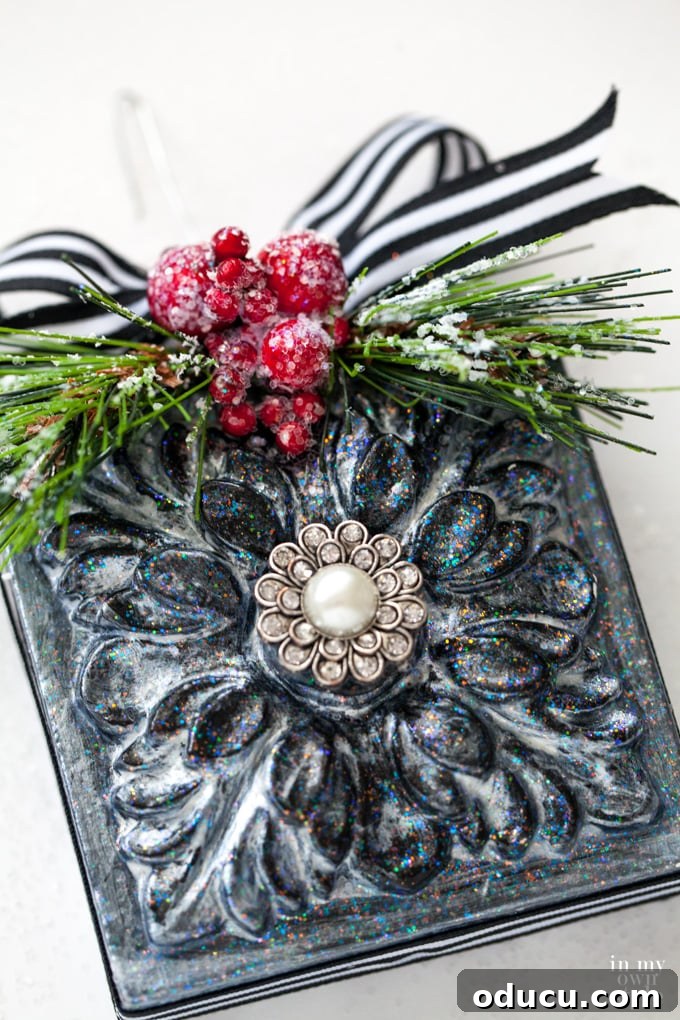 Sculpted Acanthus Rosette Christmas Bauble 7 DIY Christmas tree ornament using an acanthus rosette