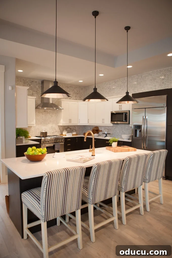 Step Inside the HGTV Dream Home 2016 11 A closer look at the sophisticated kitchen design in the HGTV Dream Home 2016, highlighting the beautiful backsplash and cabinetry.