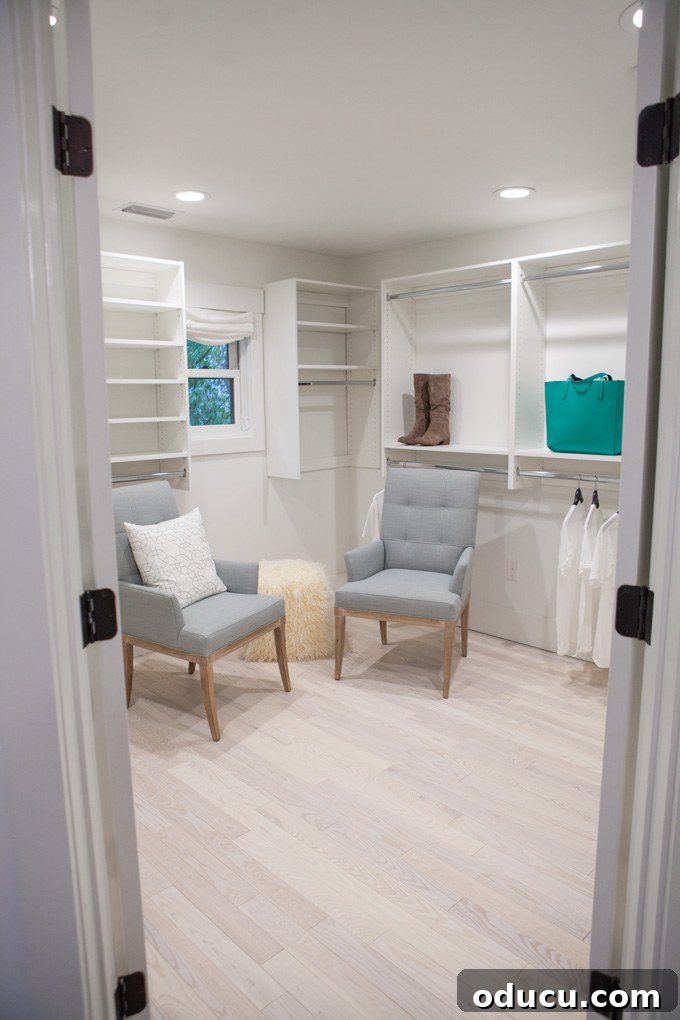 Step Inside the HGTV Dream Home 2016 27 The spacious and organized master closet in the HGTV Dream Home 2016, offering ample storage and elegant design.